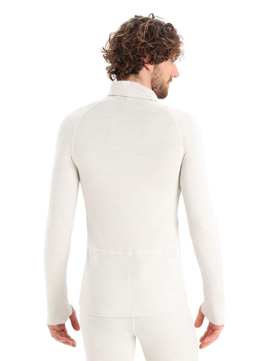 Ecru Heather Icebreaker MerinoFine™ Long Sleeve Roll Neck Men's Base Layers | AU 1343NWYB